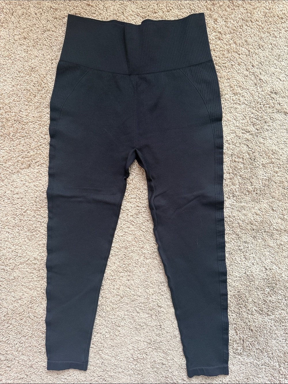ZYIA Black High-Rise Ribbed Leggings